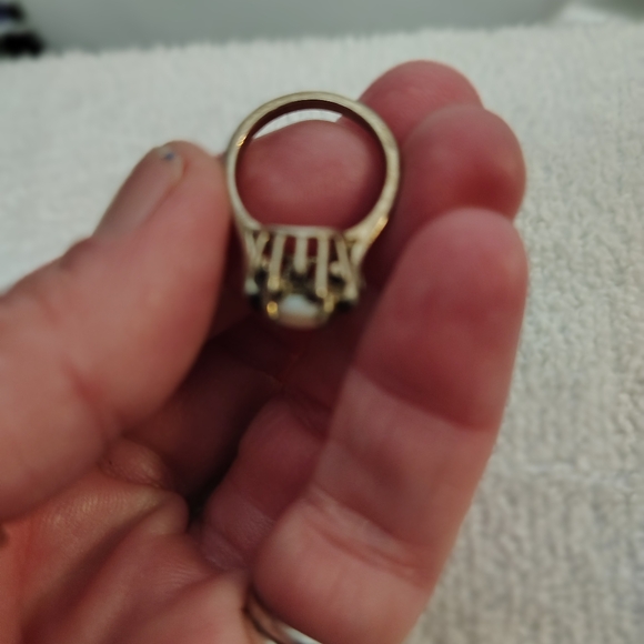 Sterling Silver Opal and Sapphire - Picture 3 of 5